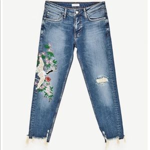 Zara embroidered jean